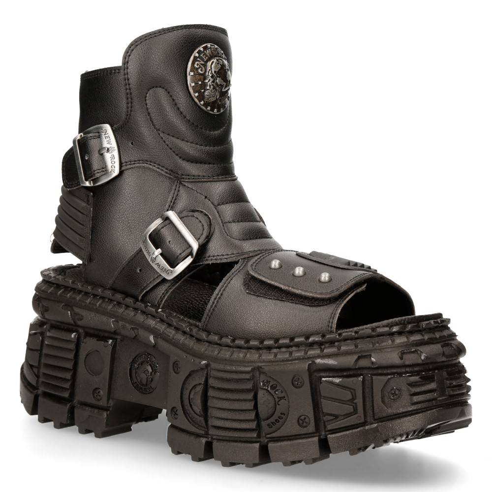 New Rock - M-BIOS106-V3 Plateausandalen - Schwarz